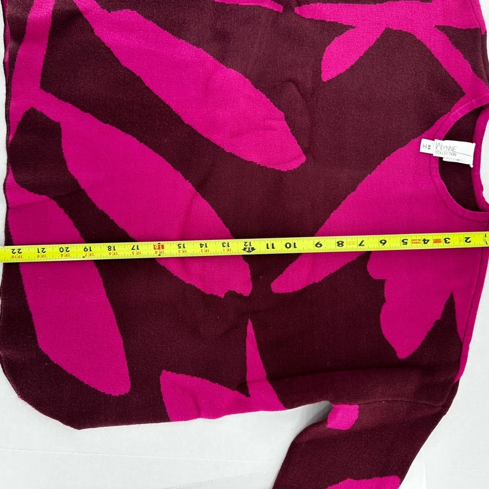 Marla Wynne Sweater Size XS Knit Pink Abstract Art To Wear Artsy Crewneck​​​ - Picture 9 of 11